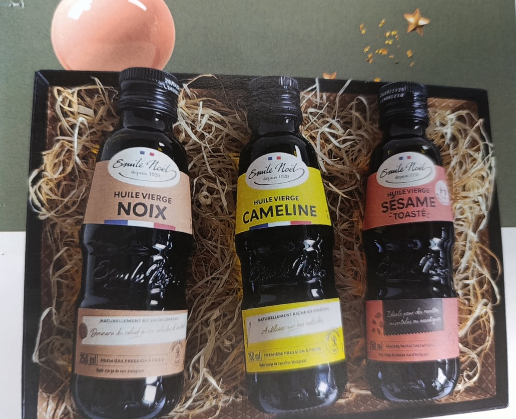 Huile vierge de noix, cameline et sésame en 250 ml