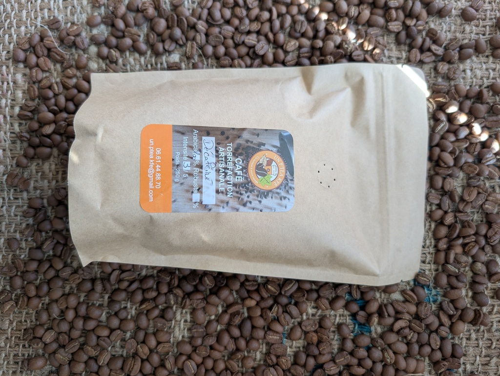 Café grain décaféiné 250g (noisette, chocolat) force 3/5