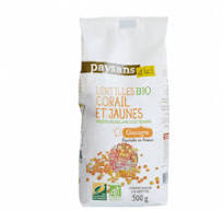 Duo de lentilles Corail/Jaunes Gascogne BIO 500g